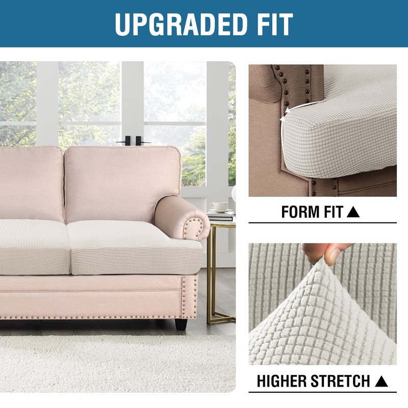 H.VERSAILTEX Stretch 2 Piece T Cushion Sofa Slipcovers Individually Sofa
