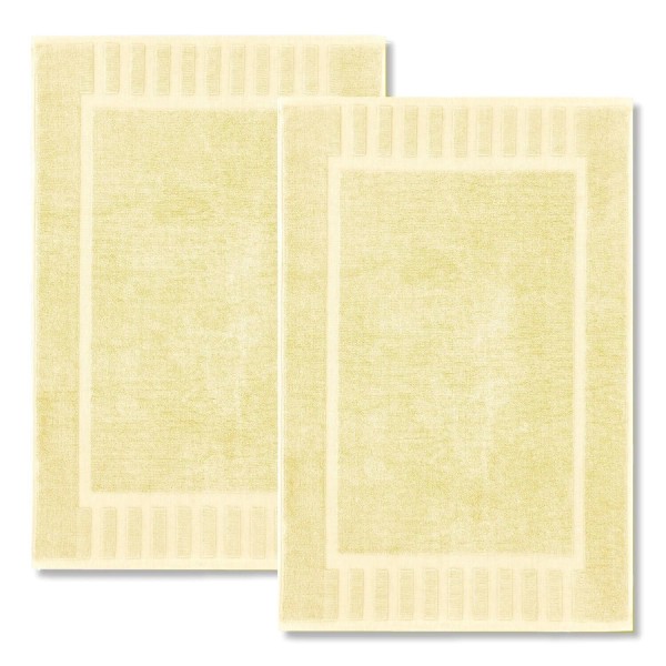 White Classic Luxury Bath Mat Floor Towel Set - 100%