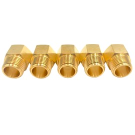 5 Pack Solid Brass 1/2" Female NPT x 1/2" Male NPT Thread Brass Hex Pipe Fittings Adaptor