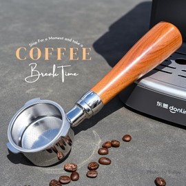 51mm 3-Ear Bottomless Portafilter for Gevi, Capresso, DONLIM, Mr. Coffee Cafe Barista, Bella Pro Series, Swan Nordic Espresso Machines, 4mm Thick