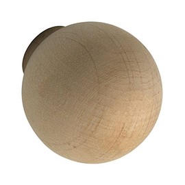 ALLES IM GRIFF Olwen Wooden Furniture Knob Diameter 35 mm – Knob for Cupboard Round, Depth 38 mm – Door Knob, Raw Alder