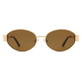 HERJOUR Retro Oval Sunglasses for Women Men Trendy Sun Glasses Classic Shades UV400 Protection AR81052