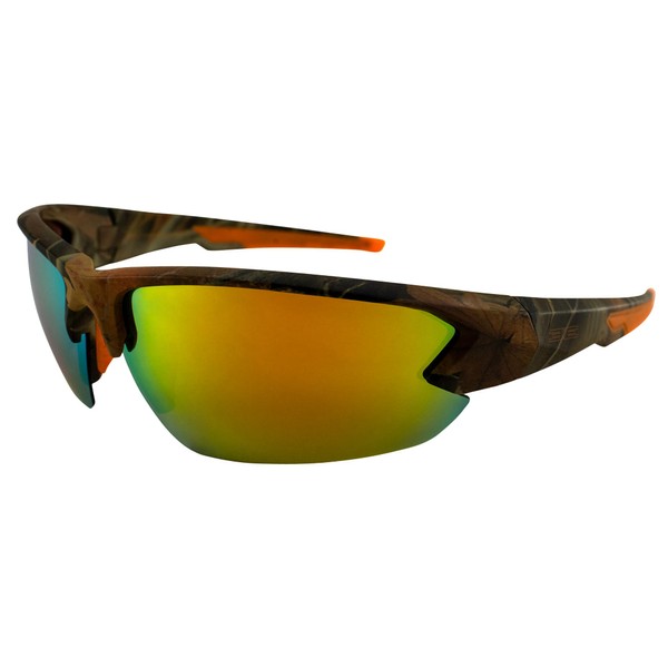 Epoch Eyewear Midway Sport Golf Riding Sunglasses Camo/Orange Frame with