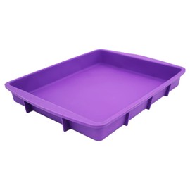 Lmaray 11 x 9.5 Inch Purple Silicone Baking Pan, Safe, Durable, Easy Cleanup, Microwave and Oven Safe
