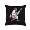 Serama Chicken Playing The Guitar Throw Pillow