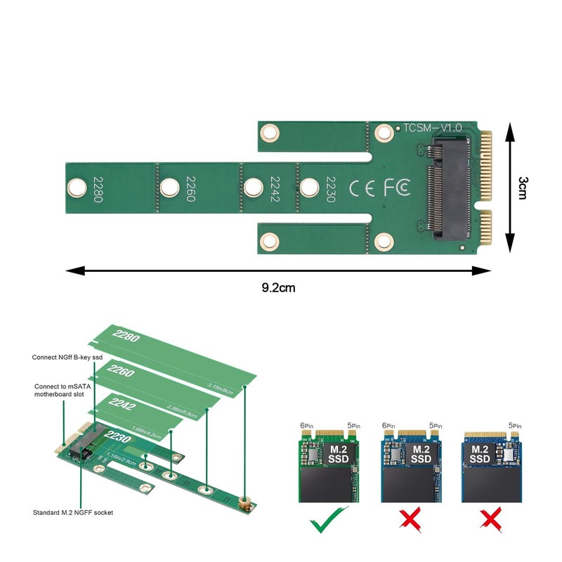 Be In Your Mind MSATA to M.2 NGFF SSD Adapter