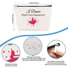 Dancer Gifts Dance Lover Makeup Bag Gift Dance Teams Gifts Dance Teachers Appreciation Gifts Cosmetic Bag for Women Dance Recital Gifts for Girls Christmas Birthday Gift for Dancer Daughter Friend