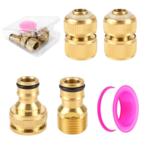 KXVXXV Brass Hose Connector for 1/2 Inch Hose Connection 1/2