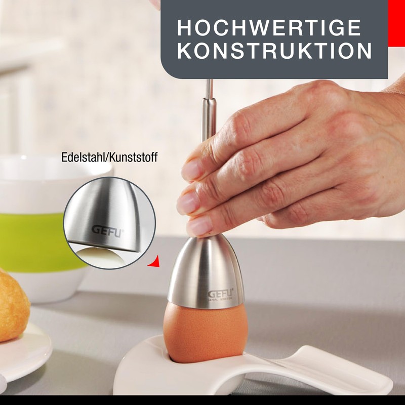 Gefu Eierköpfer Mit Salzstreuer Ovo, Eieröffner aus Edelstahl