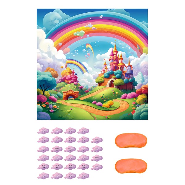 Rainbow Party Games, Pin the Cloud on the Rainbow Pin