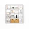 Furinno Simple Open Back Cube Storage Organizer, Standing Shelf, 16-Cube,