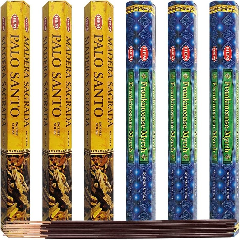 Palo Santo Frankincense & Myrrh Incense Sticks & Holder Bundle