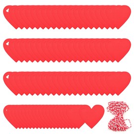 Alnicov 200PCS Heart Gift Tags Red Labels Heart with 10 m String, Valentine's Day Gift Tags Kraft Paper Gift Tags for Party Wedding Birthday