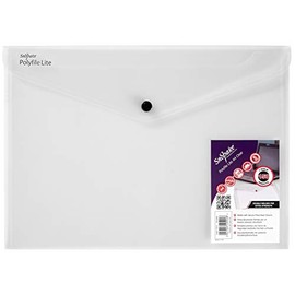Snopake A4 Polyfile Lite Popper Wallet â Clear [Pack of 5] Ref: 15412