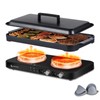 AMZCHEF Double Induction Cooktop with Removable Griddle Pan Non-stick, 1800W