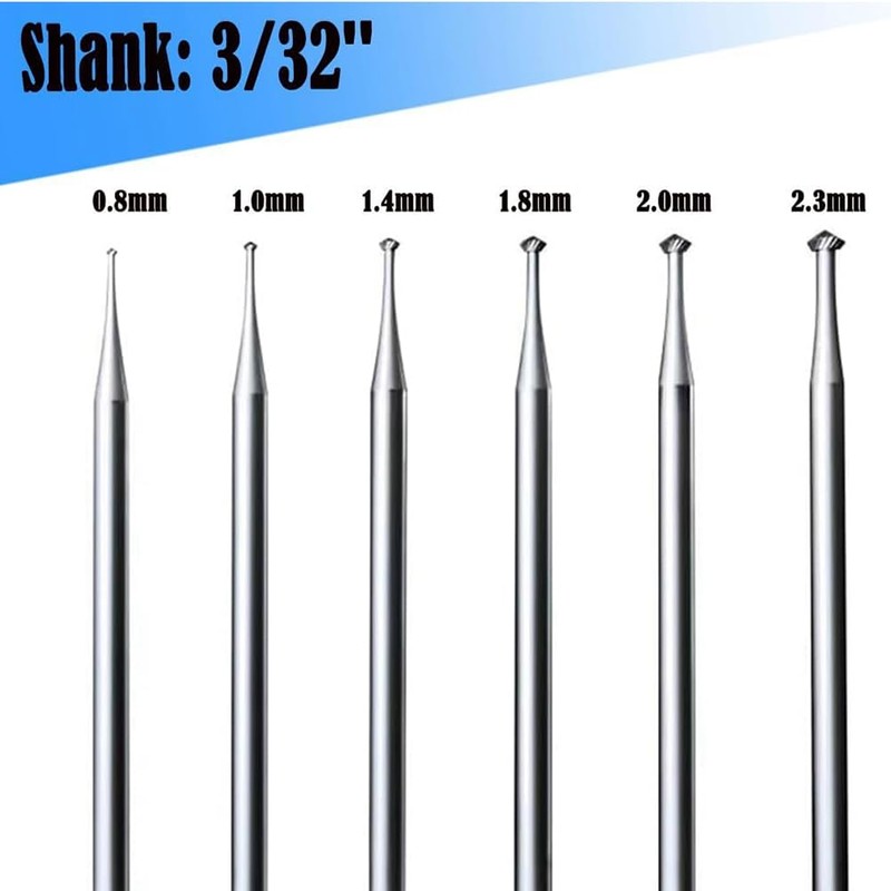 Tuperoymse 6Pcs 90º Burr Set - 3/32Inch Shank Jewelry Making