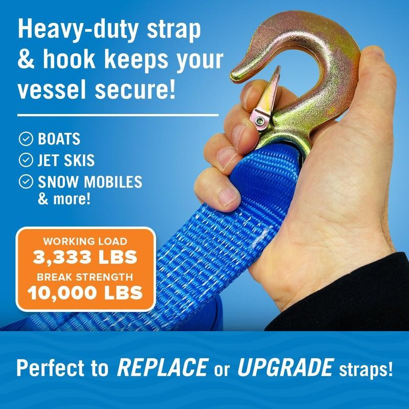 Better Boat Heavy Duty Trailer Winch Strap Replacement with Zinc