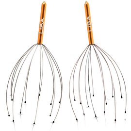 Scalp Massager Tool (2-Pack) for a Rejuvenating Head Hair Scratcher Massage by LiBa. No Painful Scratches, Tangling, or Hair Pulling Wires w/Gentle Rubber Beads.