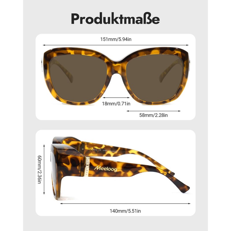 Meeloog Oversized Polarized Over Glasses Sunglasses for Women - Driving
