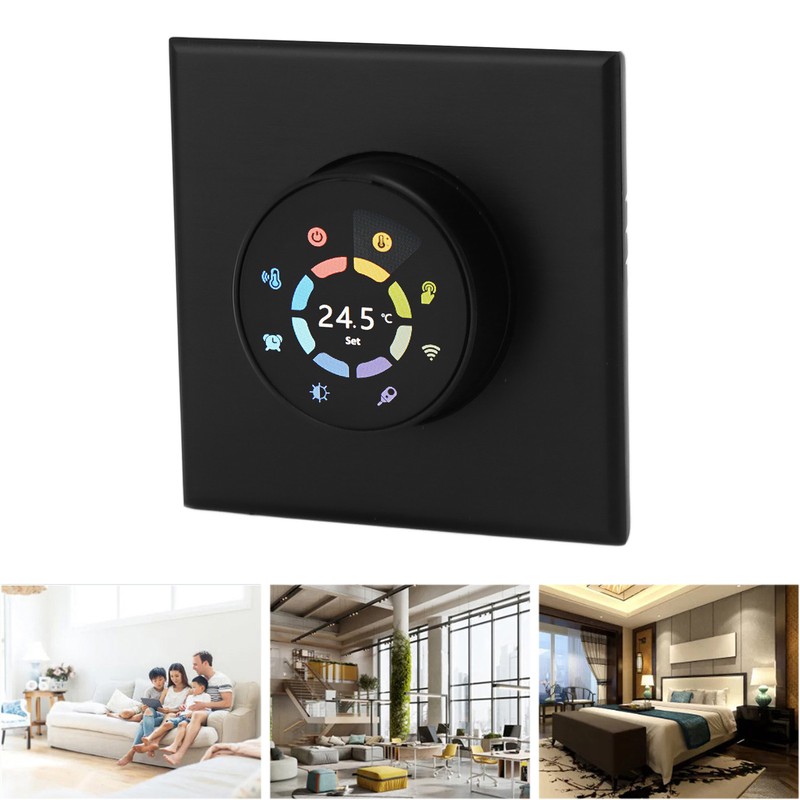 Smart Thermostat Black App Remote Control Timing Energy Saving High
