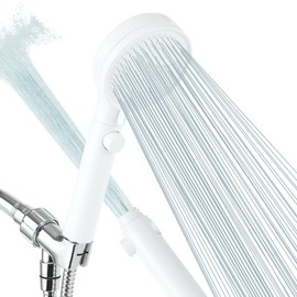 DOILIESE Shower Head with Handheld Spray High Pressure Shower Head with ON/Off Switch, 3-Modes Shower Head with Hose, White