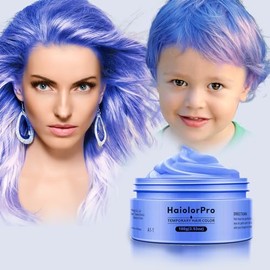 Cera para color de cabello azul HaiolorPro, tinte temporal lavable para el cabello para niños, cera para tinte temporal, crema para peinar el cabello natural, pomadas para el cabello para mujeres y