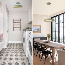 BISAMIYA Modern Dimmable LED Pendant Lighting Fixtures, 15.7 inch Pendant Lights, for Dining Room, Kitchen Island, Living Room, Coffee, Bar, 3000K/Warm White/22W