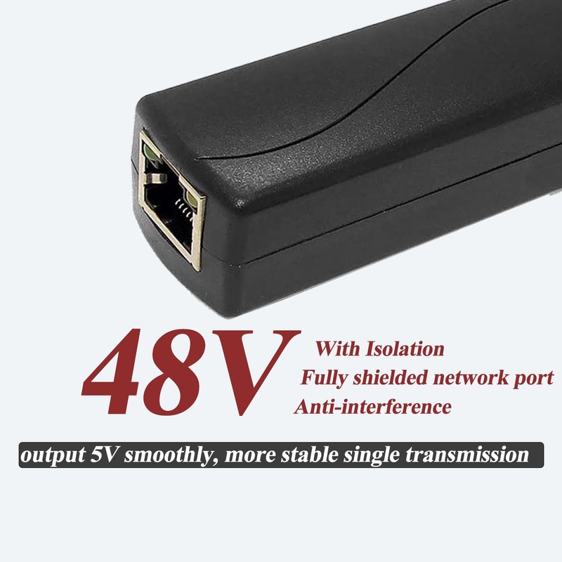 REVODATA 2.5G Micro USB PoE Splitter 5V/3A, PoE to Micro