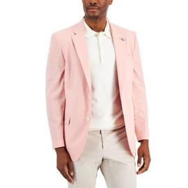 Nautica Mens Modern fit Sport Coat Blazer 44 L Pink Solid Stretch