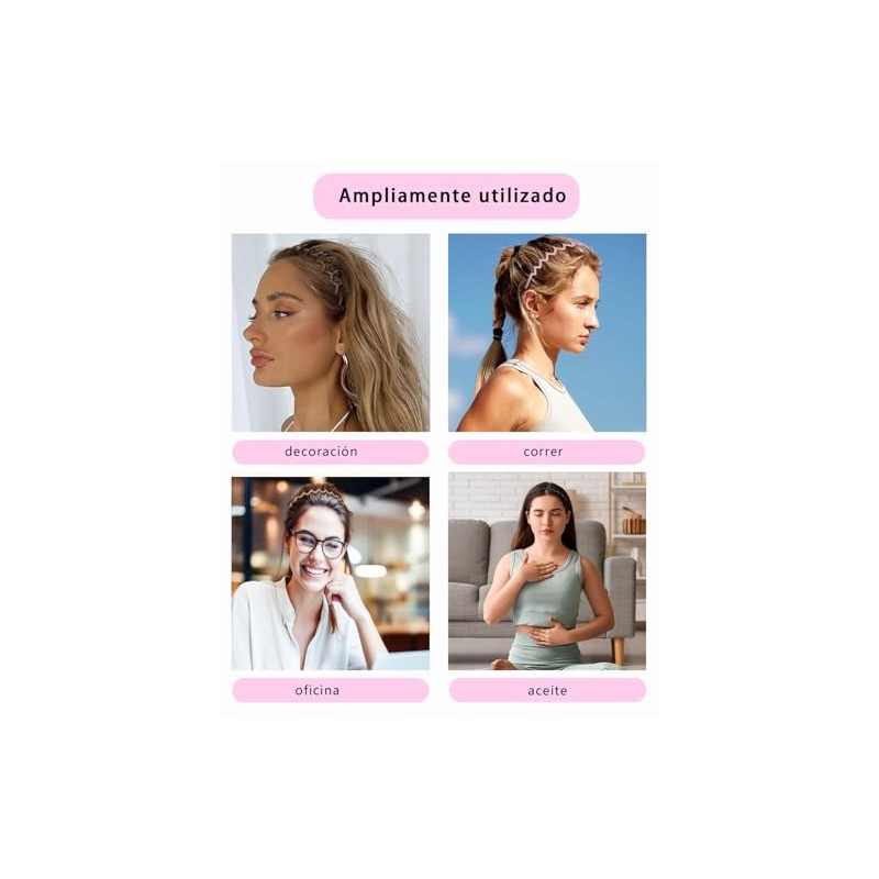 4 Diademas Para Cabello Mujer, Diadema Para Niñas, Tocado Ondulado