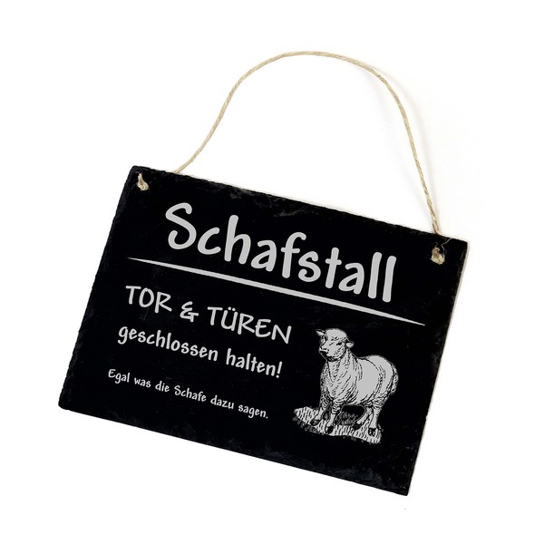 Sheep Slate Sign Engraved - Schafstall Tor & Türen geschlossen