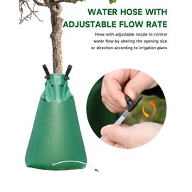 TITECK Tree Watering Bag Slow Release, 20 Gallon Tree Bags for Watering with Adjustable Flow Rate Water Hose, Premium PVC Slow Drip Irrigation System for Newly Plants/Garden/Shrubs (3 Packs)
