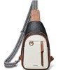 LATMAP Sling Bag for Women Men Leather Small Sling Backpack