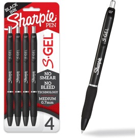 SHARPIE S-Gel, Gel Pens, Medium Point (0.7mm), Assorted Colors, 4 Count