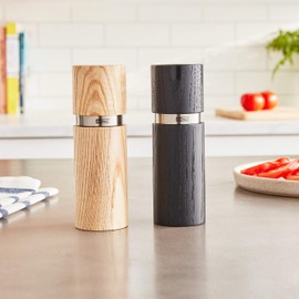 AdHoc Textura Pepper and Salt Mill Set - Salt & Pepper Mill for Seasoning - Handy Grinder with Ceramic Grinding Mechanism - Adjustable Grinder for Cooking