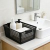 Waikhomes Plastic Storage Baskets for Organizing, Pack of 4 (Black)