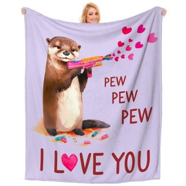Valentines Gifts for Her or Him, Anniversary Wedding Gifts for Couples, Romantic Gift for Wife Husband Purple Throws Blanket, Birthday Engagement Presents for Girlfriend or Boyfriend,I Love You