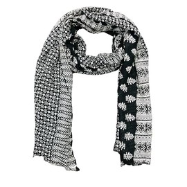 Elu Scarfs for Women Shawl wrap - Lightweight All Season Head/Neck Spring Summer Fall Winter Autumn fashion Scarves, Black 6, Large