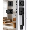 Mensarix Front Door Handle and Deadbolt Set, Matte Black Front