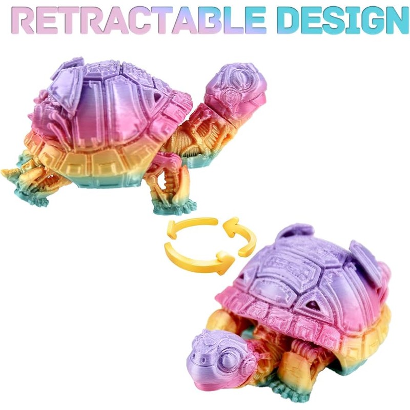 3D Printed Turtle Figurine for Kids & Collectors – Movable