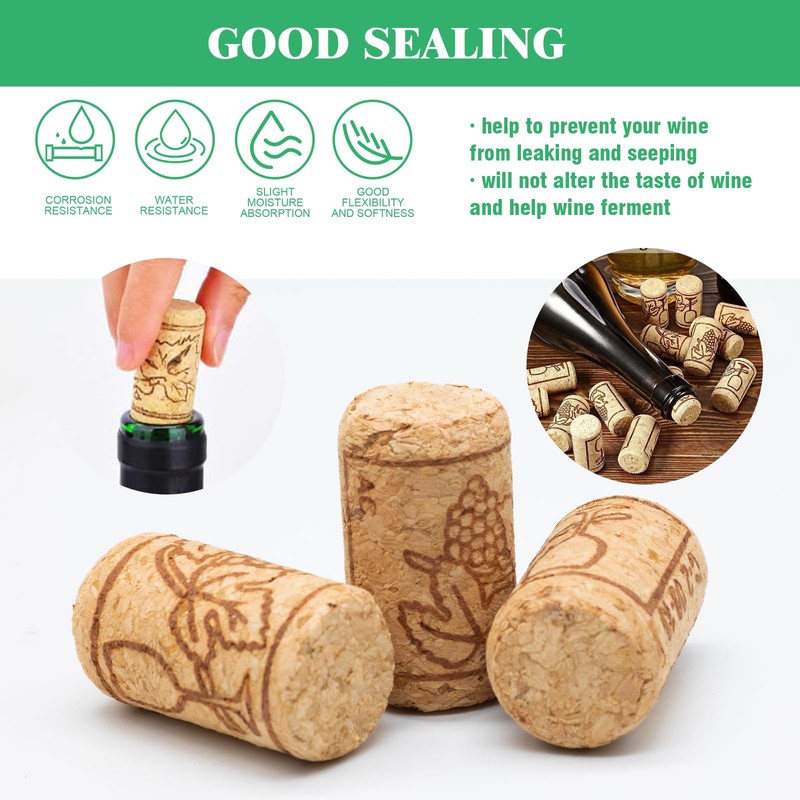 Yauhar 100Pcs #8 Natural Wine Corks Bulk Set, 7/8" x