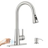 APPASO Touchless Kitchen Faucet with Soap Dispenser Brushed Nickel, Side