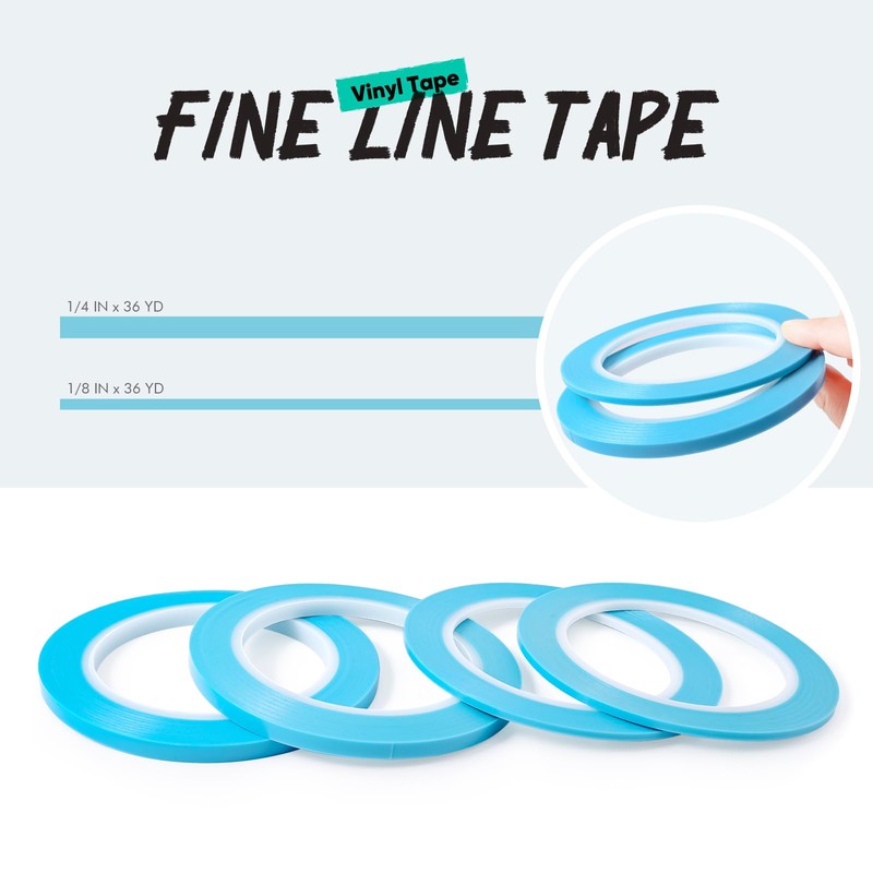 FOSHIO 4 Rolls Fine Line Tape, 2 Rolls 1/4 in
