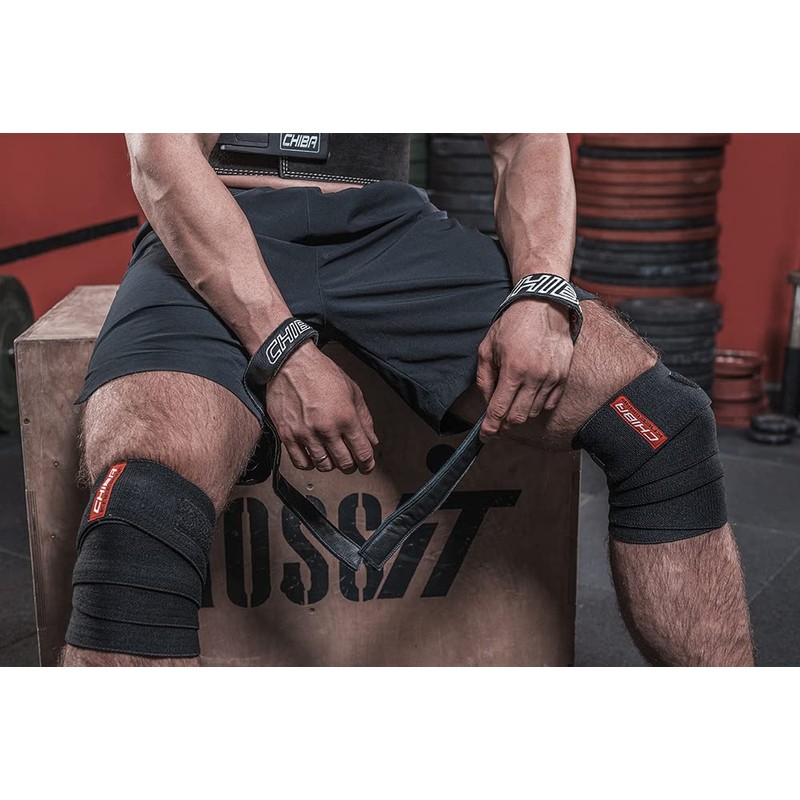 Chiba Unisex's Knee Wrap Line Glove, Black, Size EG