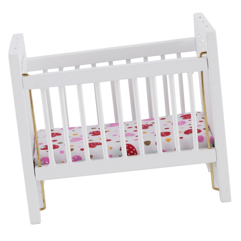 1:12 Dollhouse Mini Bed Model with Mattress Simulation Furniture Model