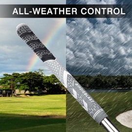BIRDIEBLAST All Weather Control and High Feedback Golf Club Grips, High Performance Half Corded Golf Grips 13 Pack with Full Repair Kits (Standard, Black)