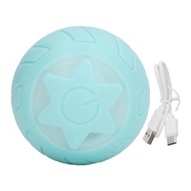 Smart Pet Toy Ball ABS and Silicone Automatic Rolling Toy Cat Interactive Ball for Home Blue
