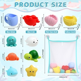 11 Pezzi Giocattoli da Bagno Bambini,Giocattoli da Bagno Galleggianti a Forma di Animali Marini, Giochi d’Acqua per Bambini, Squirt Toys per Vasca e Piscina,Regalo per Ragazzi e Ragazze