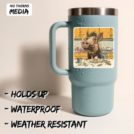 Warthog Sticker 4 Inch Wild Pig African Boar - Waterproof Animal Vinyl Decal for Laptop Water Bottle Car Tumbler - Durable Aesthetic Long-Lasting Stickers for Adults ID44990