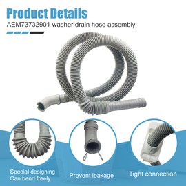 AEM73732901 Washer Drain Hose for LG Kenmore, Washing Machine Drain Hose Replacement, Replaces Parts Number AEM73732901 AEM74053001 MEGJ62685201 2702257 PS8749199 PS8749199